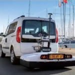 Yacht dock outdoor test environment; used for vehicle-borne GPR product promotion and engineering solution display on website technical article.