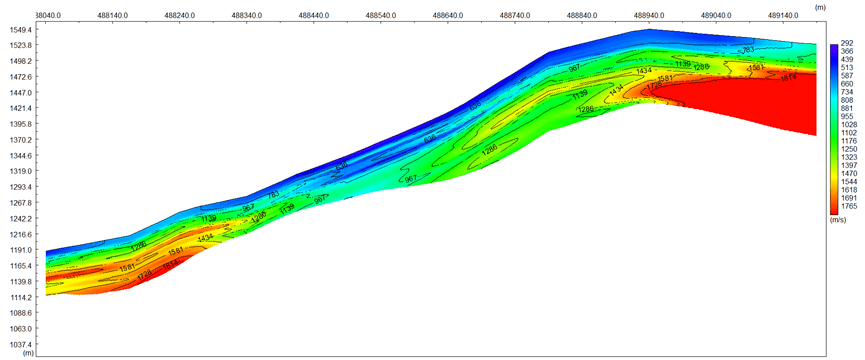 Line3 Apparent Shear Wave Velocity profile