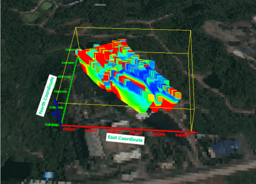 Three-Dimensional Spatial Visualization of Leachate in the Survey Area