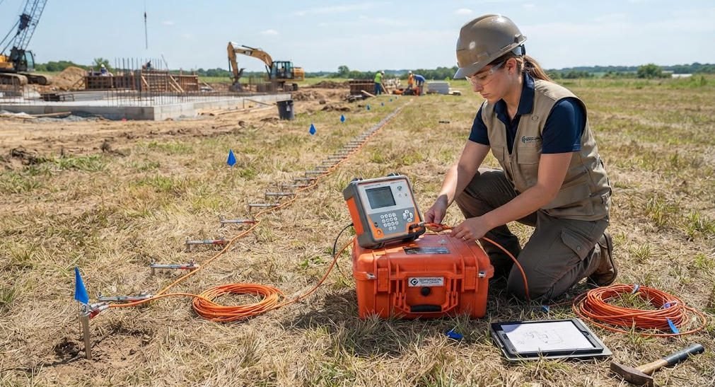 2D electrical resistivity tomography survey with linear electrode array
