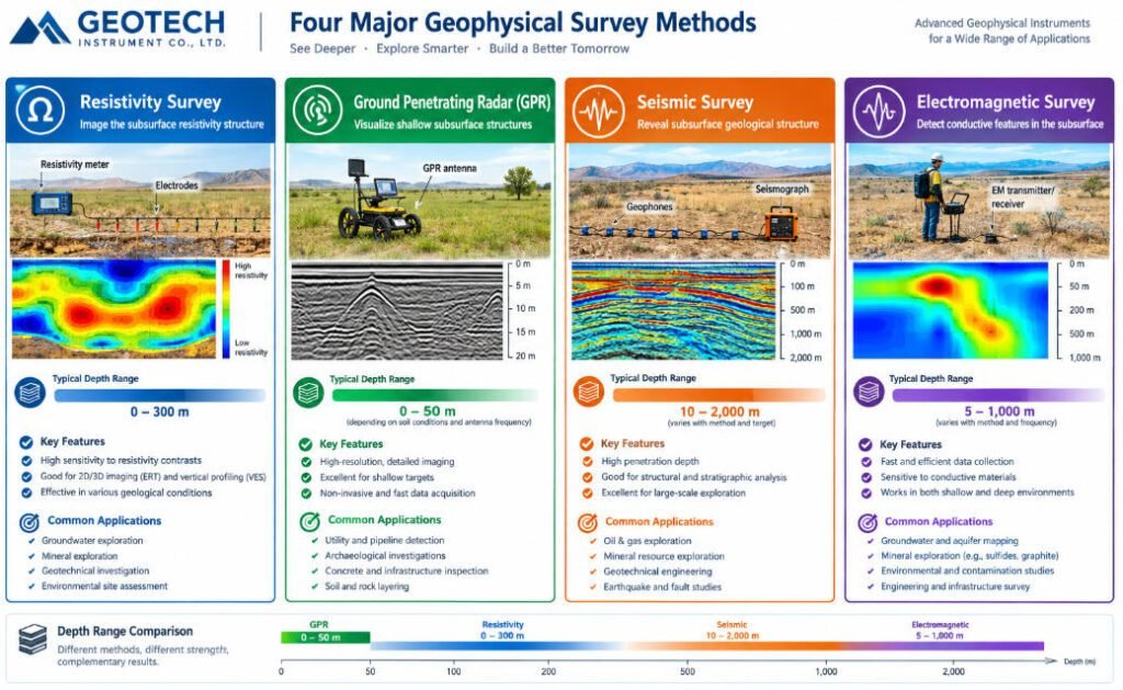 Overview of mainstream geophysical survey methods