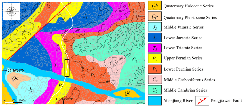 Geological map of the study area