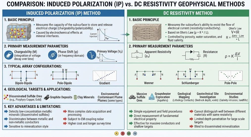 IP vs resistivity method comparison