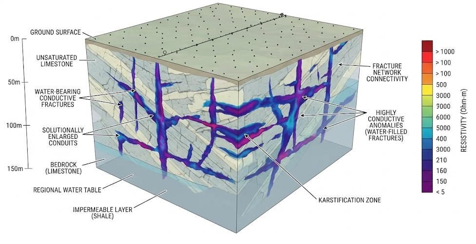 3D ERT model of karst fracture system