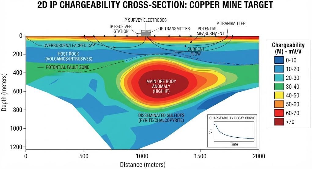 IP mineral exploration cross-section