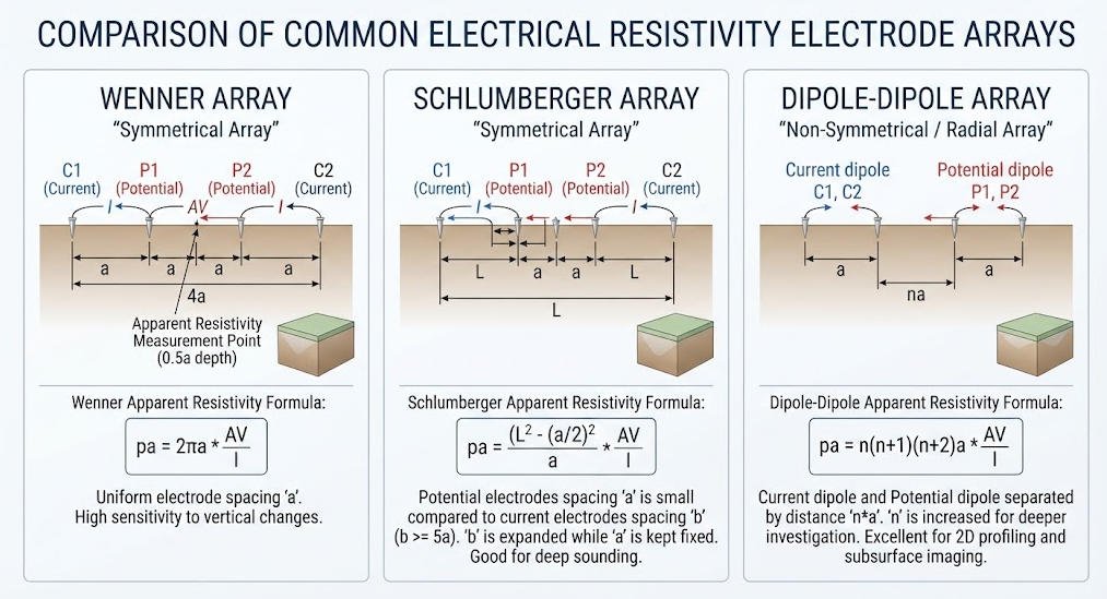 resistivity-electrode-array-formulas