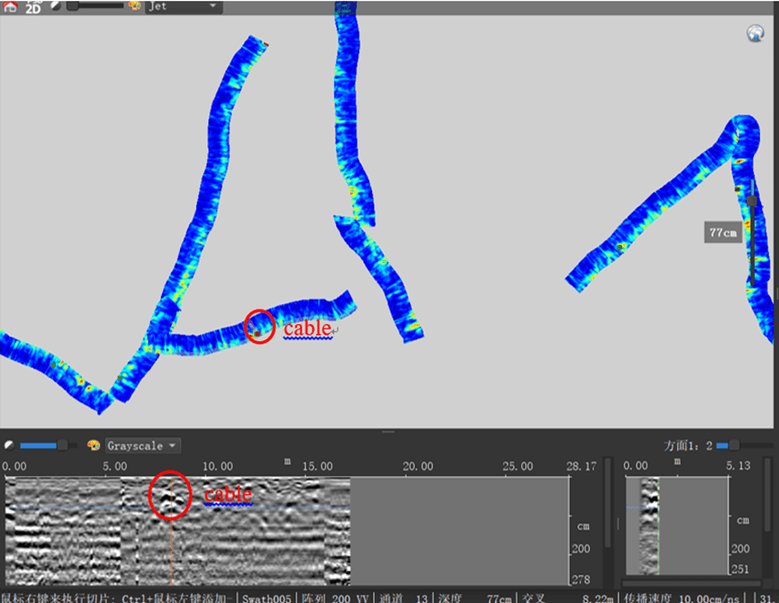 GPR detection cable results