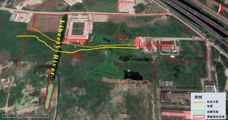 Cable and water pipe routing diagram