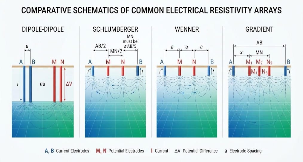 Electrode array configurations for electrical imaging