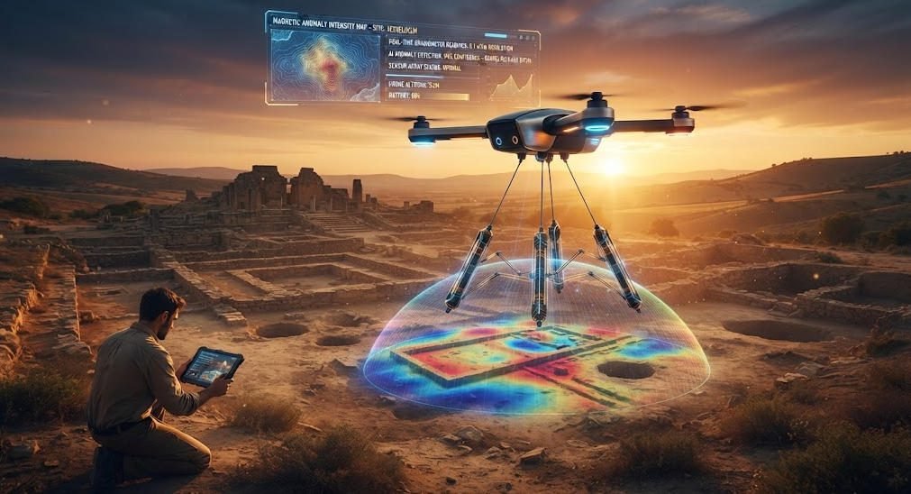 Future magnetic sensing technology with drone-mounted OCXO magnetometer