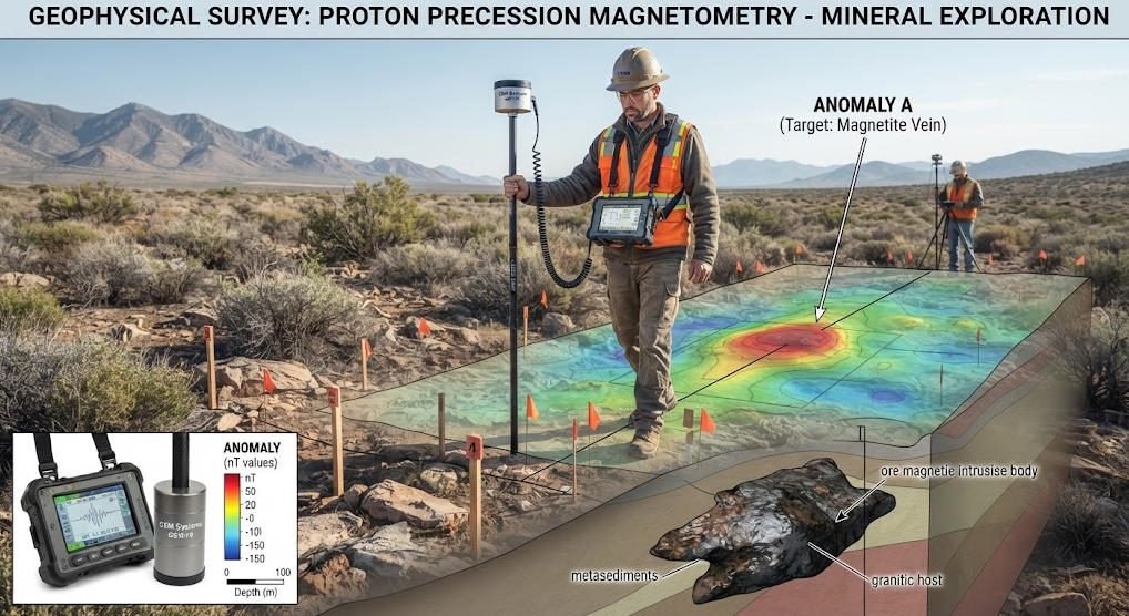 Proton magnetometer applications in mineral exploration and geological surveying