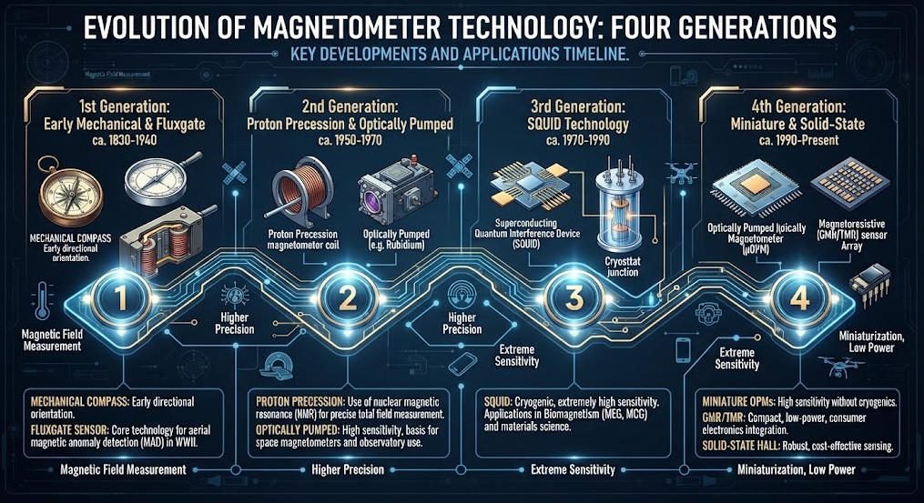Magnetometer technology evolution timeline