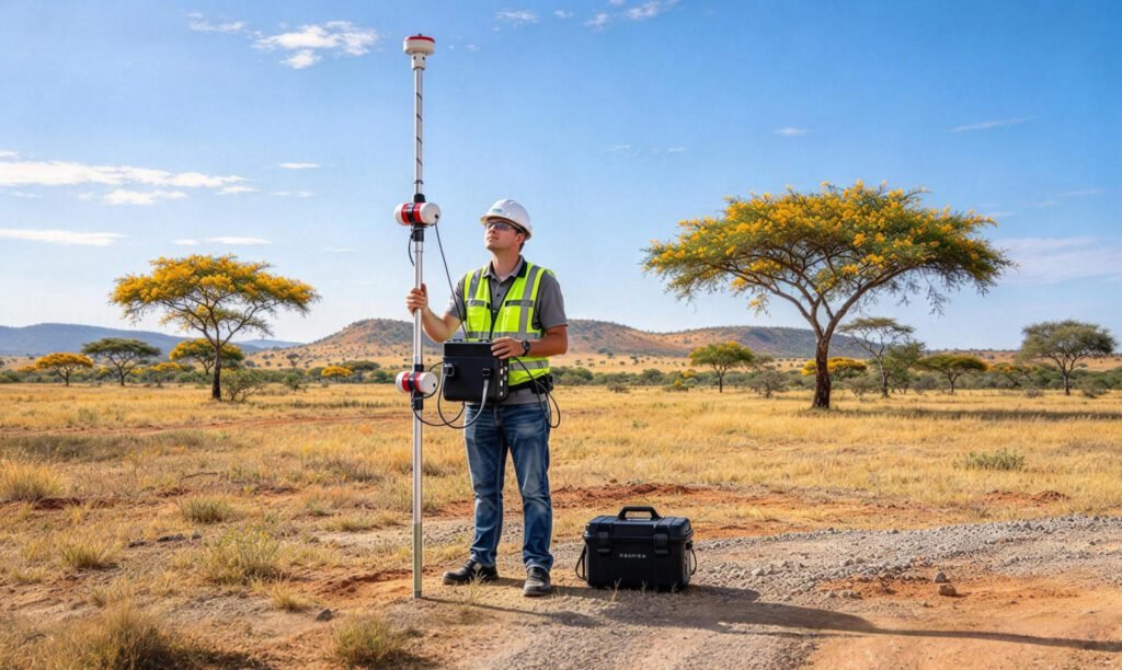 Proton precession magnetometer used in a geophysical magnetic survey