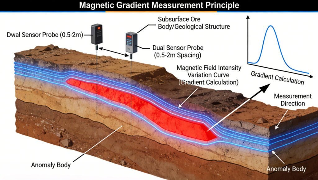 magnetic-gradient-surveying-principle