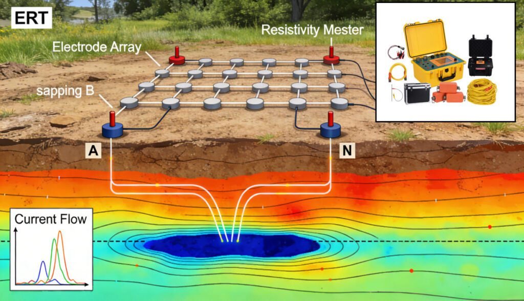 ERT equipment field setup diagram
