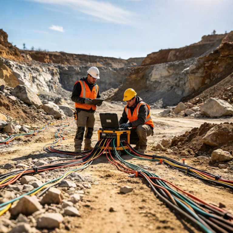 Professional Electrical Resistivity Tomography ERT survey using GIM Series DC electrical system for geophysical exploration, groundwater detection and mineral exploration