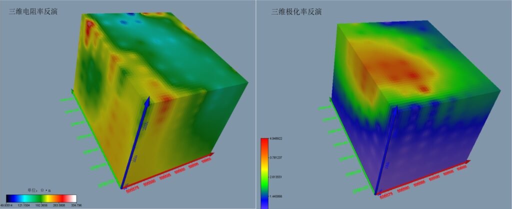 3D resistivity and chargeability Result