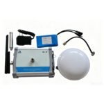 Unassembled full kit of MSATEM semi-airborne transient electromagnetic UAV airborne receiver, including main control unit, GNSS mushroom antenna, data transmission antenna, lithium battery and cables for geological exploration signal acquisition