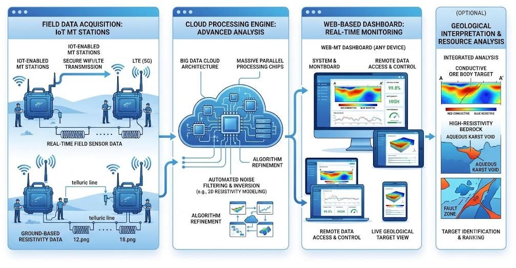 Web-MT system cloud architecture with real-time data streaming and remote monitoring