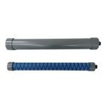 Blue textured fishing rod grip sleeve with anti-slip diamond pattern, designed for enhanced comfort and control during angling.