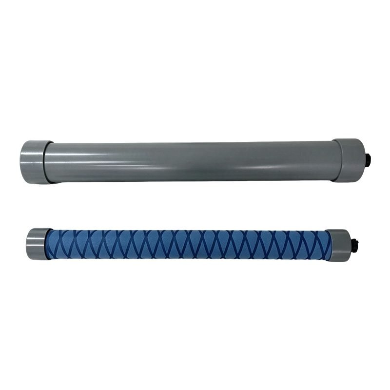Blue textured fishing rod grip sleeve with anti-slip diamond pattern, designed for enhanced comfort and control during angling.