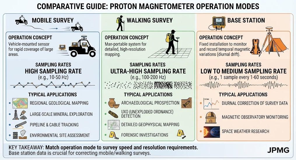 Magnetometer operation modes comparison